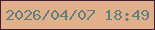 文字の大きさ：5、枠の色：3e1b37、背景の色：e1b08a、文字の色：5d817e 無料ブログパーツのブログ時計