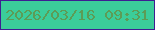 文字の大きさ：3、枠の色：3e1e92、背景の色：3bcd9a、文字の色：5c9c56 無料ブログパーツのブログ時計