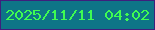 文字の大きさ：1、枠の色：3e1f7d、背景の色：0e7587、文字の色：3ffb52 無料ブログパーツのブログ時計