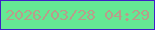 文字の大きさ：2、枠の色：3e20c8、背景の色：65e894、文字の色：b99d8b 無料ブログパーツのブログ時計