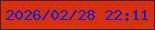 文字の大きさ：4、枠の色：3e2136、背景の色：d93008、文字の色：0522e8 無料ブログパーツのブログ時計