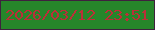 文字の大きさ：5、枠の色：3e213e、背景の色：26862a、文字の色：bc2e38 無料ブログパーツのブログ時計