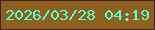 文字の大きさ：1、枠の色：3e2225、背景の色：8e6020、文字の色：5afed2 無料ブログパーツのブログ時計