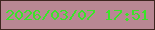 文字の大きさ：1、枠の色：3e251f、背景の色：b98793、文字の色：3ae428 無料ブログパーツのブログ時計