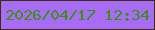 文字の大きさ：2、枠の色：3e2a10、背景の色：a86bf5、文字の色：38920d 無料ブログパーツのブログ時計