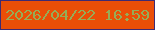 文字の大きさ：1、枠の色：3e2a72、背景の色：ea4e07、文字の色：96ac57 無料ブログパーツのブログ時計