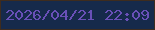文字の大きさ：5、枠の色：3e2c1e、背景の色：162a4b、文字の色：6950b7 無料ブログパーツのブログ時計