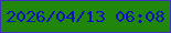 文字の大きさ：1、枠の色：3e32bc、背景の色：20870c、文字の色：0112bf 無料ブログパーツのブログ時計