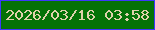 文字の大きさ：5、枠の色：3e37fc、背景の色：057207、文字の色：dfd1ab 無料ブログパーツのブログ時計