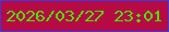文字の大きさ：4、枠の色：3e39d9、背景の色：b50a44、文字の色：52df05 無料ブログパーツのブログ時計