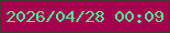 文字の大きさ：1、枠の色：3e3a2a、背景の色：a5014e、文字の色：4cf199 無料ブログパーツのブログ時計