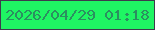 文字の大きさ：1、枠の色：3e3b4c、背景の色：1ff563、文字の色：2b8f60 無料ブログパーツのブログ時計