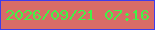 文字の大きさ：2、枠の色：3e3ceb、背景の色：d86c67、文字の色：42f246 無料ブログパーツのブログ時計