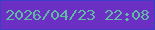 文字の大きさ：4、枠の色：3e3dc5、背景の色：6c2fc3、文字の色：60b8a5 無料ブログパーツのブログ時計
