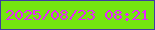 文字の大きさ：2、枠の色：3e3ea1、背景の色：74e610、文字の色：e725fb 無料ブログパーツのブログ時計