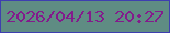 文字の大きさ：3、枠の色：3e3eb0、背景の色：5f8c83、文字の色：831b8c 無料ブログパーツのブログ時計