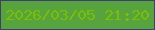 文字の大きさ：2、枠の色：3e3f70、背景の色：57a43e、文字の色：7abf05 無料ブログパーツのブログ時計