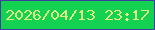 文字の大きさ：1、枠の色：3e3f9e、背景の色：13d251、文字の色：dded83 無料ブログパーツのブログ時計