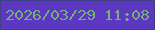 文字の大きさ：5、枠の色：3e4083、背景の色：5c38c2、文字の色：77ad77 無料ブログパーツのブログ時計