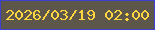 文字の大きさ：4、枠の色：3e40d2、背景の色：5d564a、文字の色：fdd540 無料ブログパーツのブログ時計