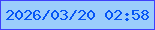 文字の大きさ：4、枠の色：3e40fb、背景の色：9bcdfc、文字の色：0555f5 無料ブログパーツのブログ時計