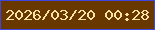 文字の大きさ：5、枠の色：3e45e0、背景の色：683800、文字の色：fbe2a5 無料ブログパーツのブログ時計