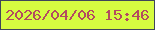 文字の大きさ：4、枠の色：3e465a、背景の色：d5fc40、文字の色：b34b60 無料ブログパーツのブログ時計
