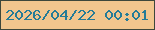文字の大きさ：4、枠の色：3e473b、背景の色：f2c68e、文字の色：257b97 無料ブログパーツのブログ時計