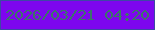 文字の大きさ：1、枠の色：3e48a5、背景の色：7d06ee、文字の色：3b7468 無料ブログパーツのブログ時計