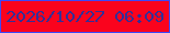 文字の大きさ：5、枠の色：3e48f7、背景の色：fa031d、文字の色：352e96 無料ブログパーツのブログ時計