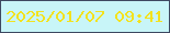 文字の大きさ：4、枠の色：3e4961、背景の色：c8f5f8、文字の色：f3e21e 無料ブログパーツのブログ時計