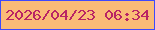 文字の大きさ：2、枠の色：3e49fc、背景の色：fabb77、文字の色：b92465 無料ブログパーツのブログ時計