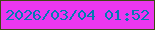 文字の大きさ：4、枠の色：3e4a13、背景の色：eb37f0、文字の色：037bb4 無料ブログパーツのブログ時計