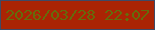 文字の大きさ：5、枠の色：3e4a66、背景の色：aa2404、文字の色：656b0b 無料ブログパーツのブログ時計