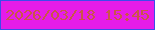 文字の大きさ：1、枠の色：3e4beb、背景の色：e61ce8、文字の色：ca5649 無料ブログパーツのブログ時計