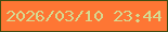 文字の大きさ：3、枠の色：3e4c11、背景の色：fe7634、文字の色：d6d991 無料ブログパーツのブログ時計