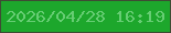 文字の大きさ：4、枠の色：3e4c34、背景の色：1da72c、文字の色：66cd73 無料ブログパーツのブログ時計