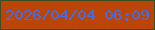 文字の大きさ：4、枠の色：3e4e23、背景の色：ba4506、文字の色：426de7 無料ブログパーツのブログ時計