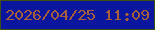 文字の大きさ：4、枠の色：3e4f10、背景の色：09169d、文字の色：a65f3a 無料ブログパーツのブログ時計