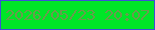 文字の大きさ：5、枠の色：3e4fd7、背景の色：00e527、文字の色：689c4c 無料ブログパーツのブログ時計