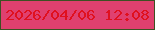 文字の大きさ：3、枠の色：3e5023、背景の色：e0406f、文字の色：e0101f 無料ブログパーツのブログ時計
