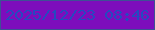 文字の大きさ：2、枠の色：3e5095、背景の色：7d0dbc、文字の色：2549c0 無料ブログパーツのブログ時計