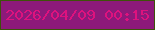 文字の大きさ：2、枠の色：3e510a、背景の色：8d197a、文字の色：dd127e 無料ブログパーツのブログ時計
