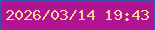 文字の大きさ：5、枠の色：3e53ad、背景の色：b01492、文字の色：fed497 無料ブログパーツのブログ時計