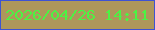 文字の大きさ：5、枠の色：3e53d3、背景の色：ae975b、文字の色：4cf343 無料ブログパーツのブログ時計