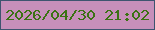 文字の大きさ：3、枠の色：3e546f、背景の色：c78fba、文字の色：3b7213 無料ブログパーツのブログ時計
