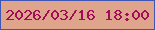 文字の大きさ：4、枠の色：3e55b5、背景の色：dfa48c、文字の色：a20d57 無料ブログパーツのブログ時計