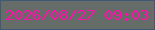 文字の大きさ：4、枠の色：3e5a77、背景の色：666d69、文字の色：fe0fa9 無料ブログパーツのブログ時計