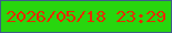 文字の大きさ：5、枠の色：3e5d89、背景の色：28d60e、文字の色：e62a03 無料ブログパーツのブログ時計