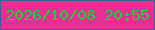 文字の大きさ：5、枠の色：3e5e9e、背景の色：eb2e92、文字の色：03d932 無料ブログパーツのブログ時計